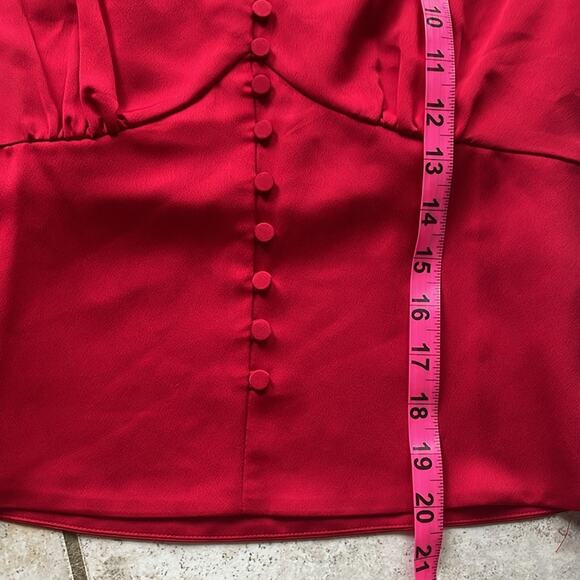 J.Crew Deep V-neck button-front top in satin-backed crepe - Picture 14 of 16